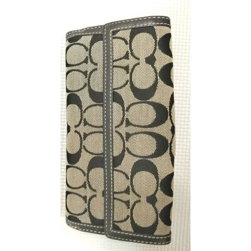 Coach Logo Bifold Wallet with Checkbook.